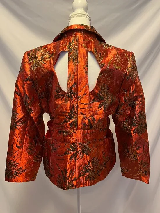 AKIRA Heavy Brocade Red Cutout Jacket NWOT – Size XL (Fits M/L) - Picture 10 of 16